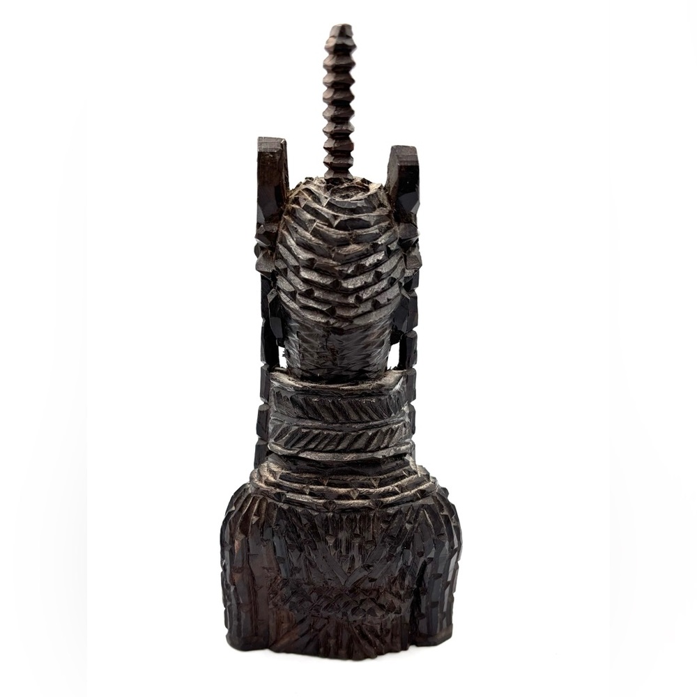 Benin King Oba, Carved Ebony Bust, Nigeria West Africa 1930s Tribal Art - Picture 5 of 9